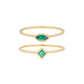 métier / emerald stacking ring