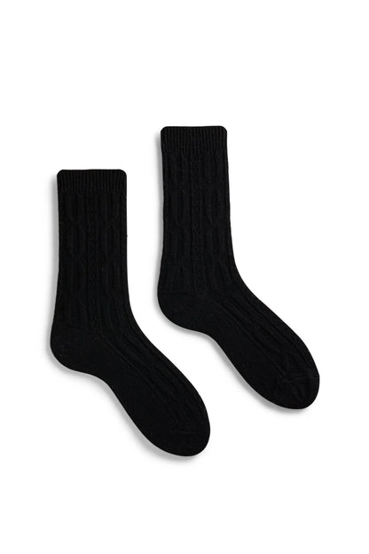 lisa b. / chunky cable wool cashmere crew socks