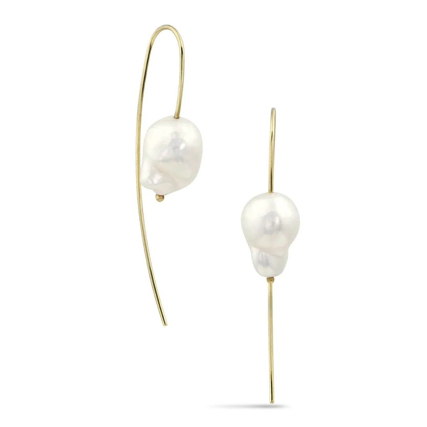 nova baroque white pearl hook earrings