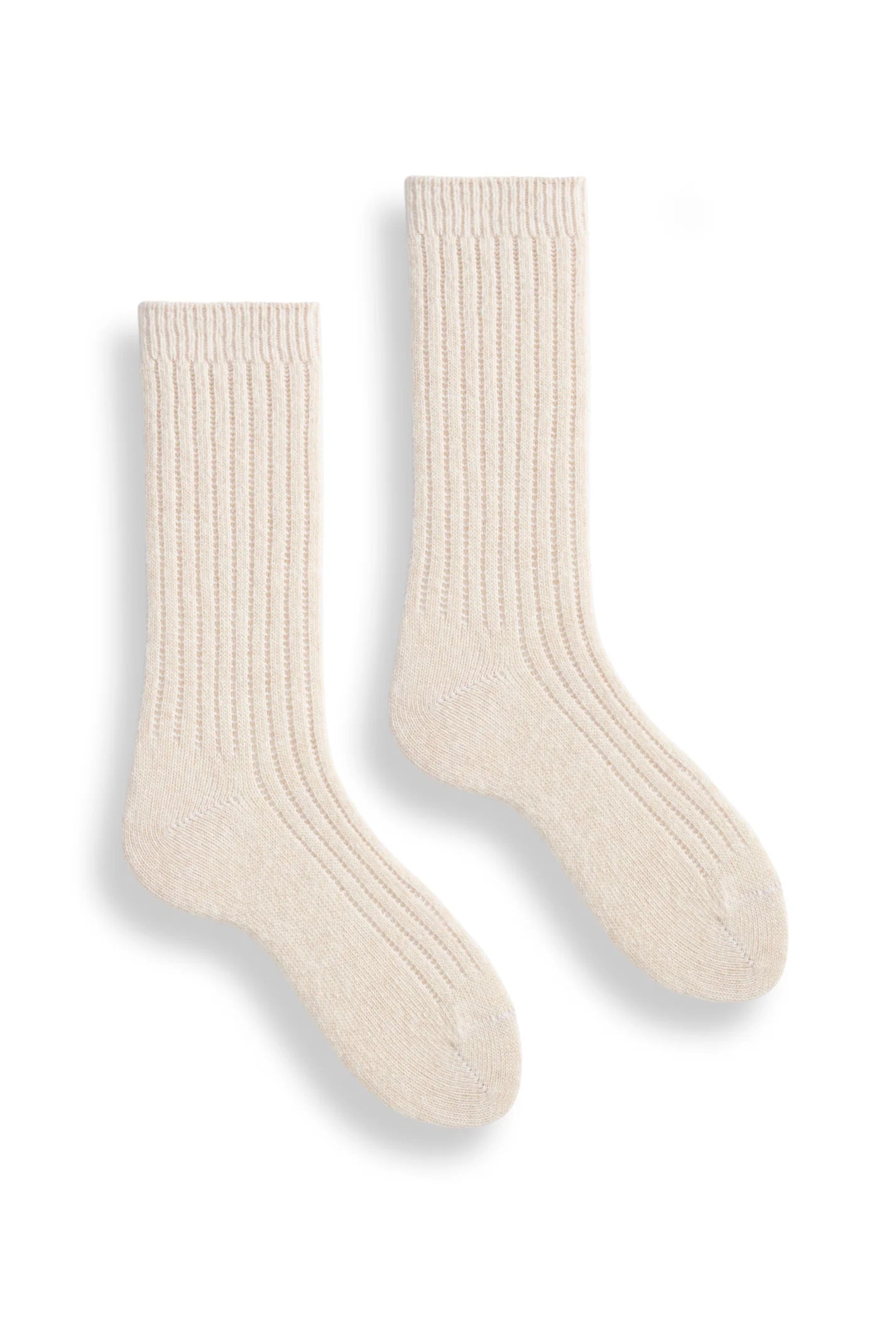 lisa b. / solid ribbed wool cashmere crew socks