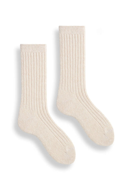 lisa b. / solid ribbed wool cashmere crew socks