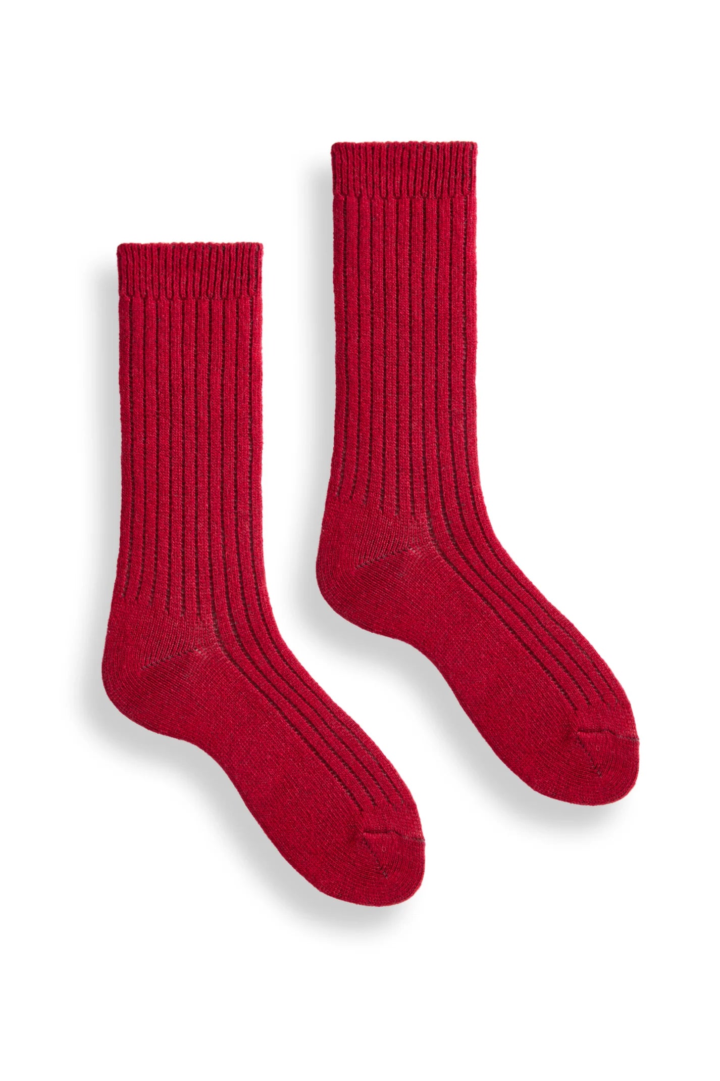 lisa b. / solid ribbed wool cashmere crew socks