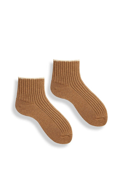 lisa b. / tipped rib wool cashmere shortie socks