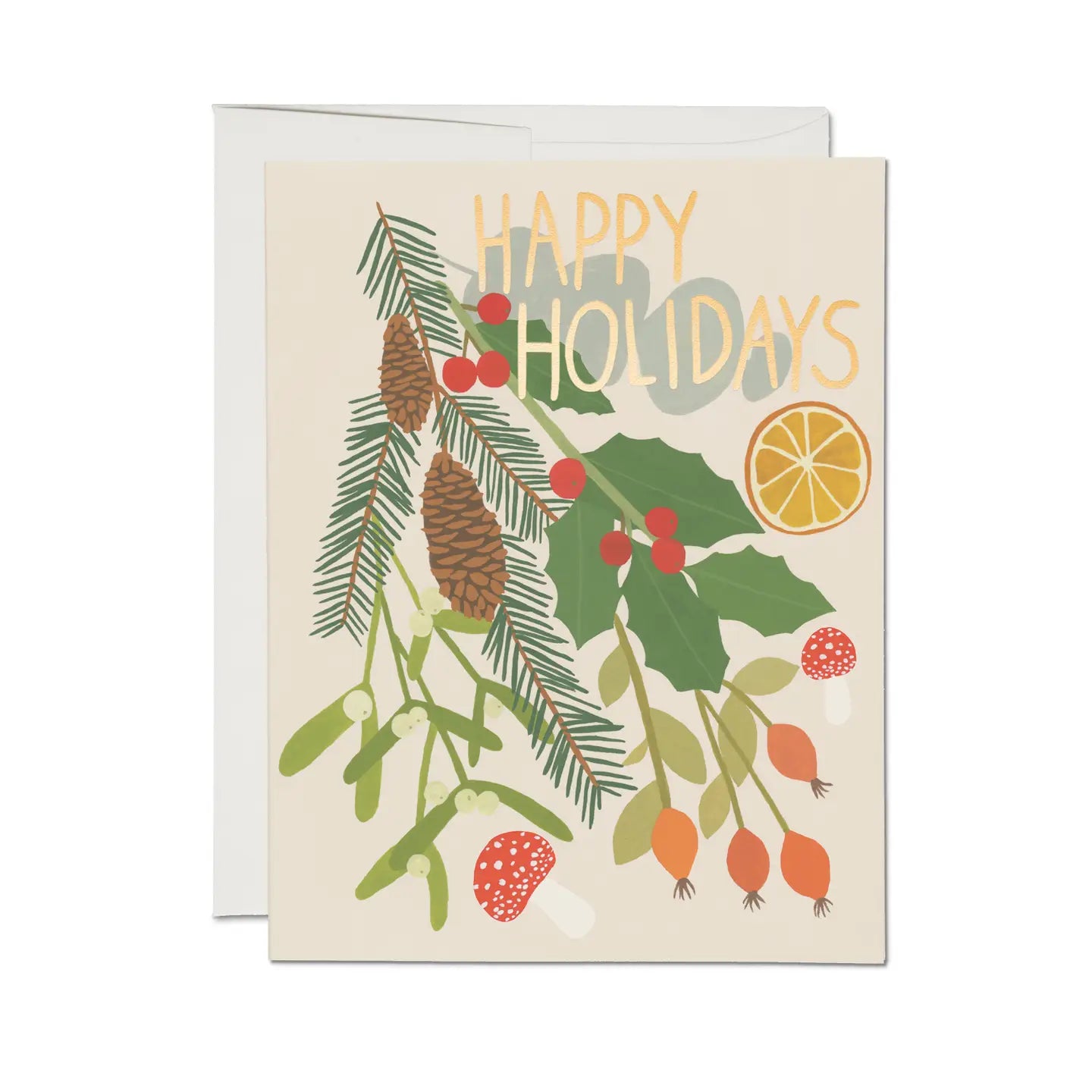 holiday green greeting card