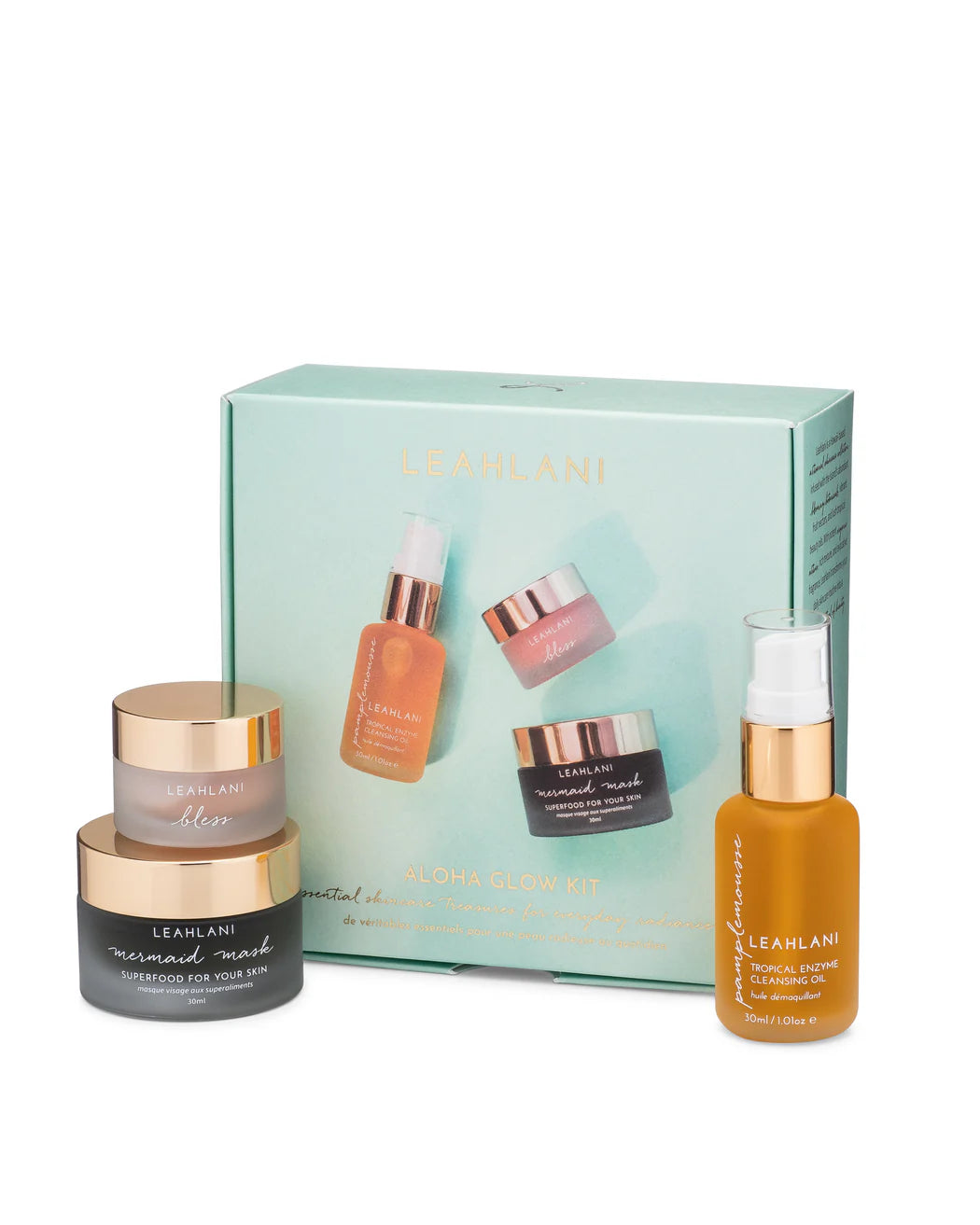 leahlani skincare / aloha glow bestsellers kit