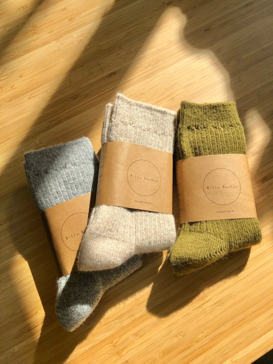 billy bamboo / neutral iceland wool socks