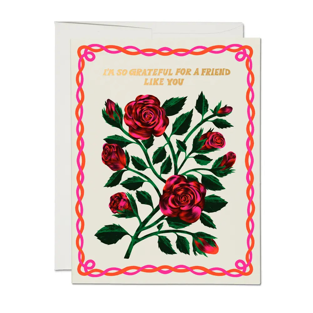 grateful roses friendship card