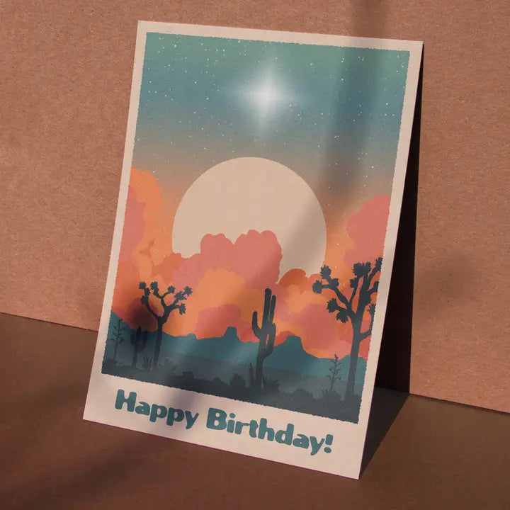 happy birthday cactus card