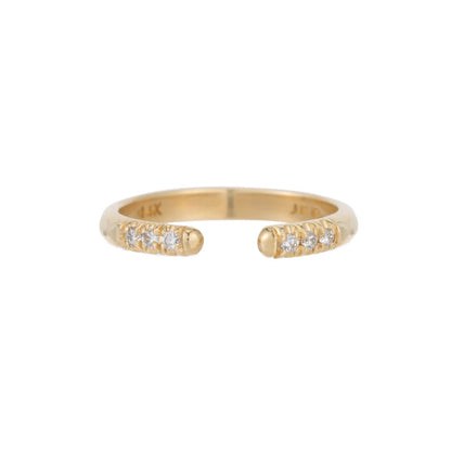 equilibrium pave half round chunky cuff ring - natural diamond