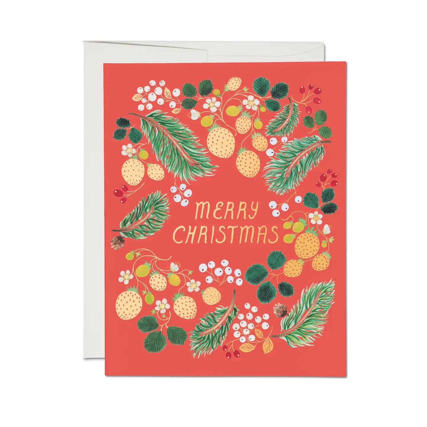 berry christmas holiday greeting card