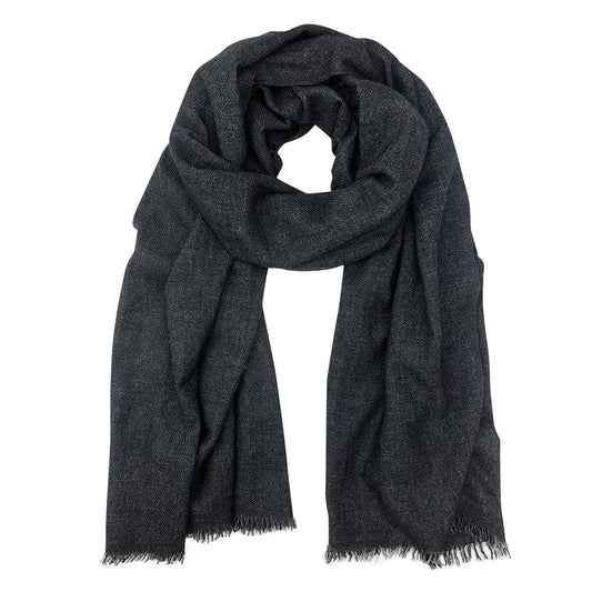 handloom cashmere scarf / black