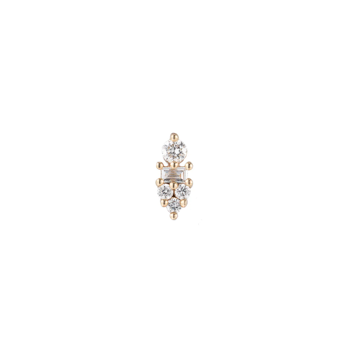 corona stud earring - natural diamond - single