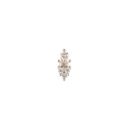 corona stud earrings - natural diamond