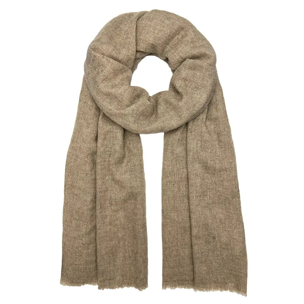 handloom cashmere scarf / latte