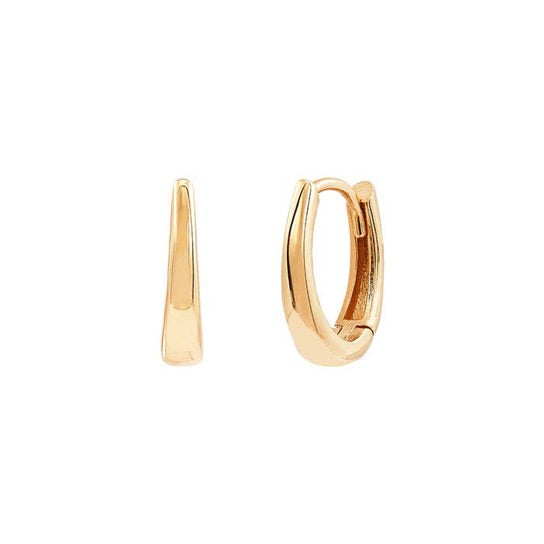 tapered dainty hinged huggie hoop earrings