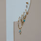 métier / petite triple gemstone clicker hoop earring - single