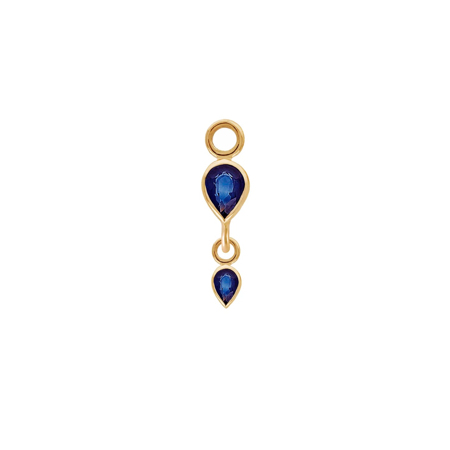 métier / double gemstone plaque charm - single