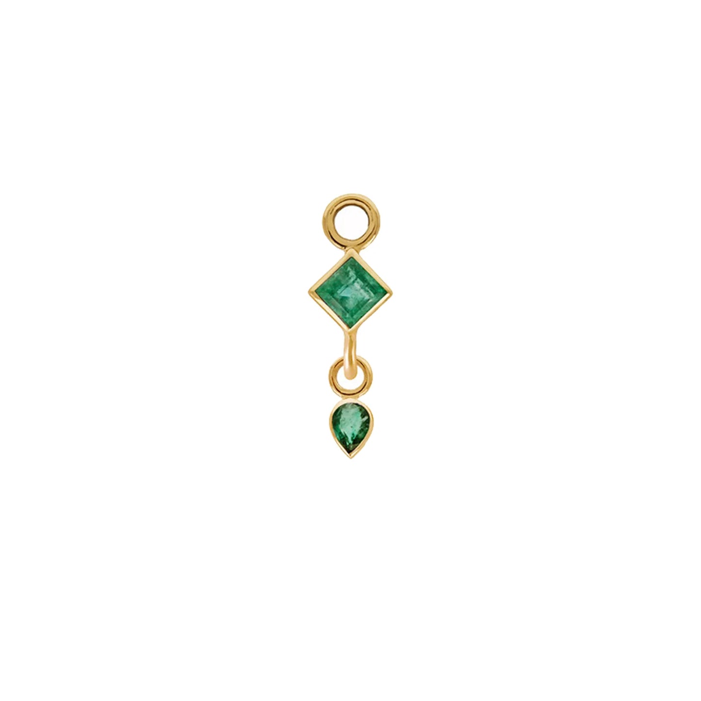 métier / double gemstone plaque charm - single