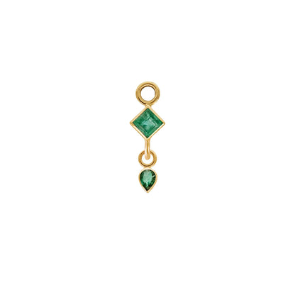 métier / double gemstone plaque charm - single