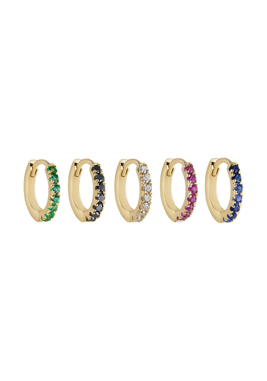 métier / original pavé gemstone clicker hoop earring - single