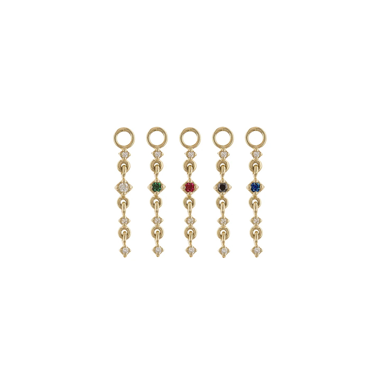 métier / petite short gemstone drop plaque charm - single