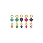 métier / double gemstone plaque charm - single