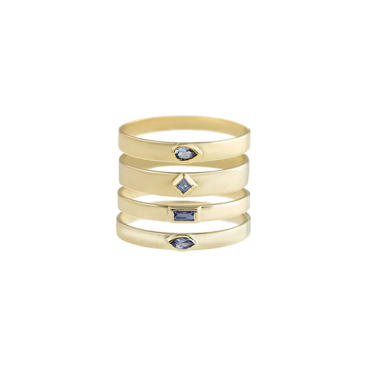 métier / tanzanite flat stacking ring band