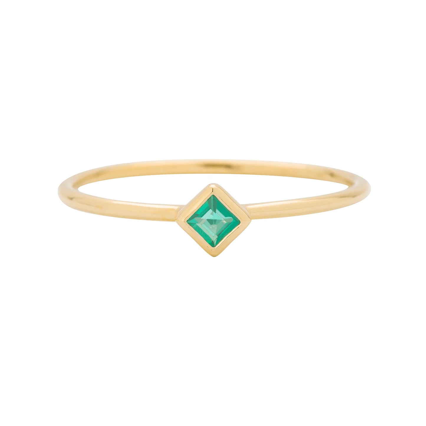 métier / emerald stacking ring