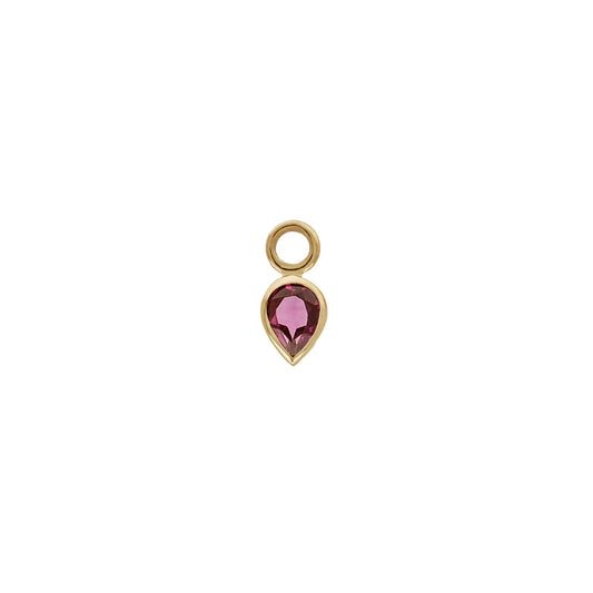 métier / pear cut gemstone plaque charm - single