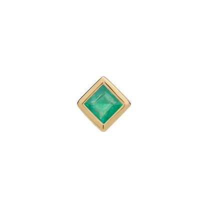 métier / bezel-set princess gemstone stud earring - single