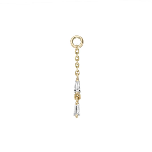 métier / diamond date chain plaque charm - single