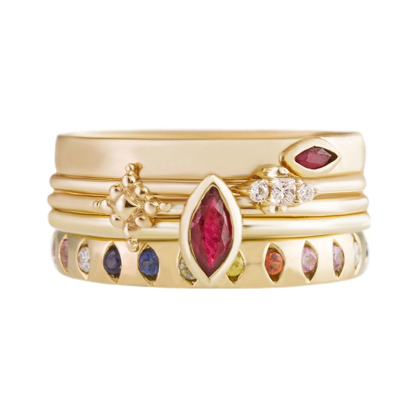 métier / ruby flat stacking ring band