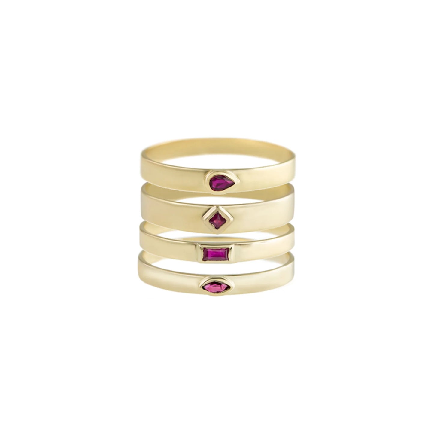 métier / ruby flat stacking ring band