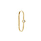 métier / reverse-set princess diamond oval clicker hoop earring - single