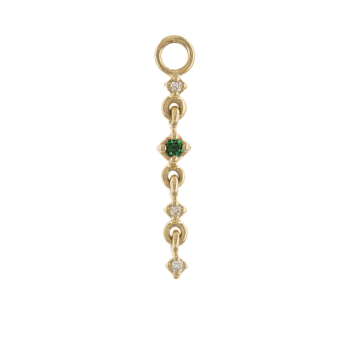 métier / petite short gemstone drop plaque charm - single