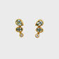 faceted aquamarine + diamond crawler stud earrings