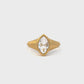 rose-cut marquise tapered signet ring - grown diamond