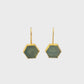 slice hexagon aquamarine dangle drop earrings