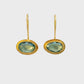 rose-cut oval freeform aquamarine bowl-framed drop earrings