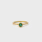 faceted round green tourmaline ring