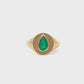 pear-cut emerald signet ring