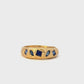 geometric mixed ring band - blue sapphire