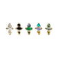 métier / am pm multi gemstone stud earring - single