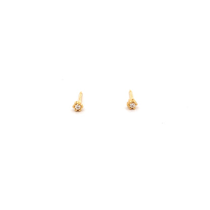 tiny claw-set stud earrings - cz