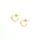 simple prong stone post hoop earrings - cz