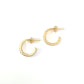 continuous prong stone post hoop earrings - cz