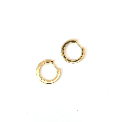 flat click huggie hoop earrings - 15mm