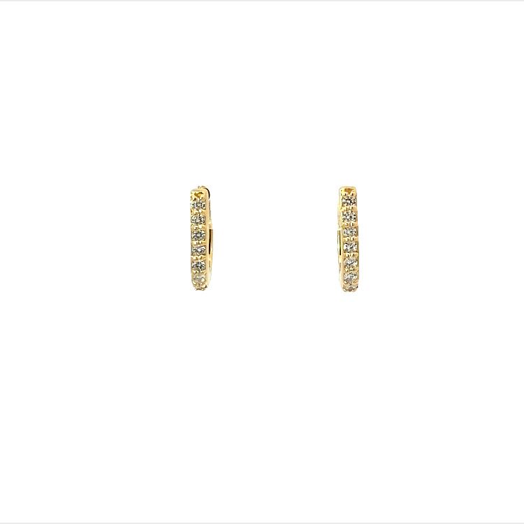 pavé click huggie 'U' hoop earrings - cz