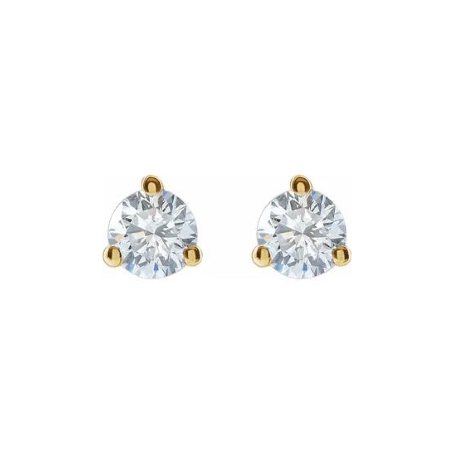 solitaire stud earrings - grown diamond