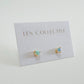 prong stud earrings - opal